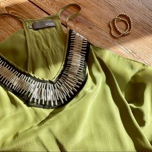 100% silk Myne olive green camisole. Size 0.